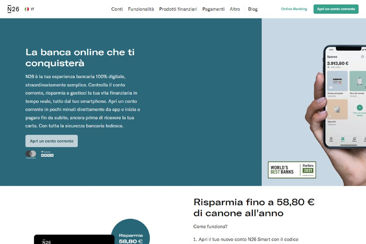 Conto online N26: che cos'è e come funziona il conto corrente smart